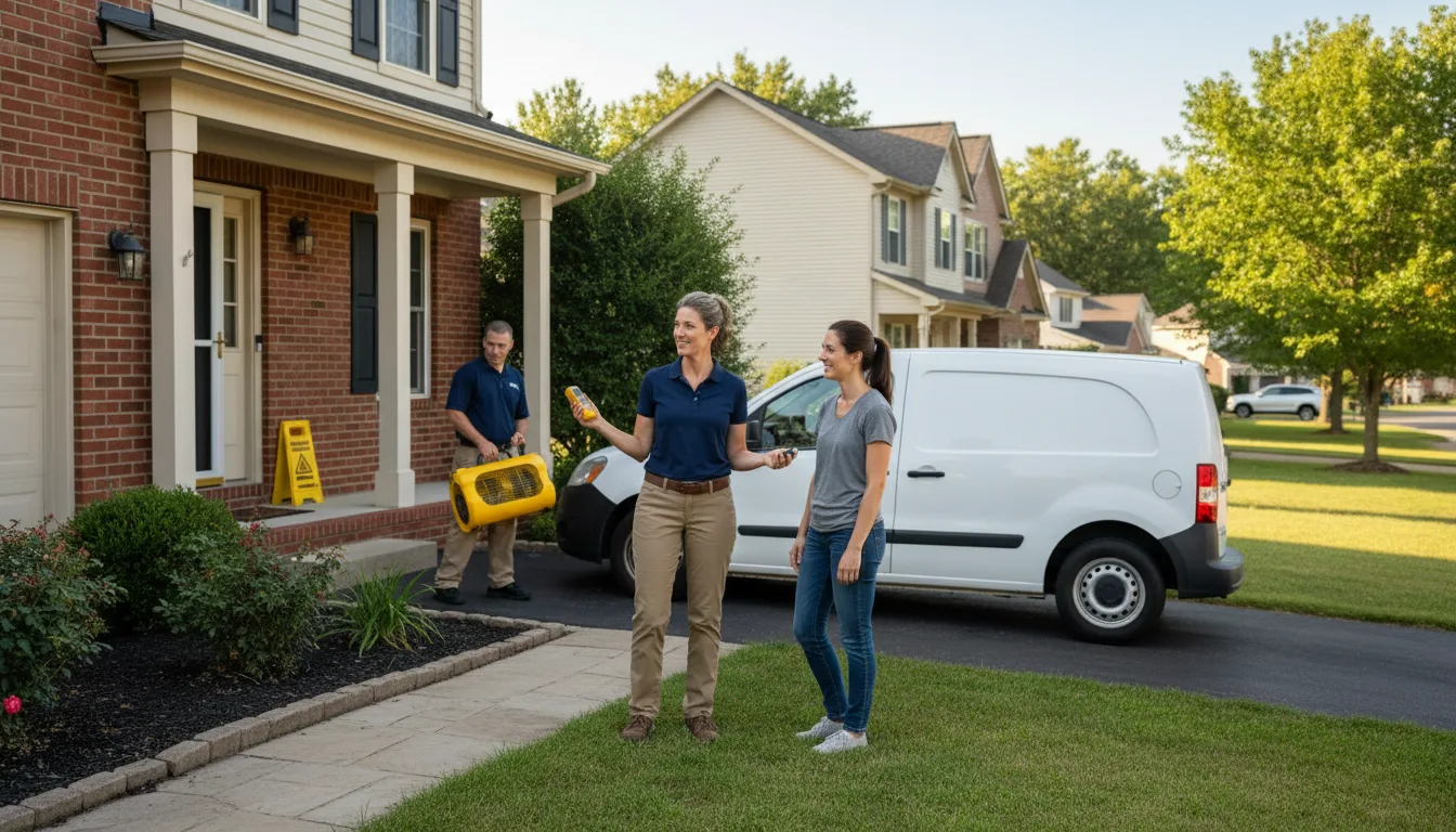 Residential water damage restoration in Moro, IL